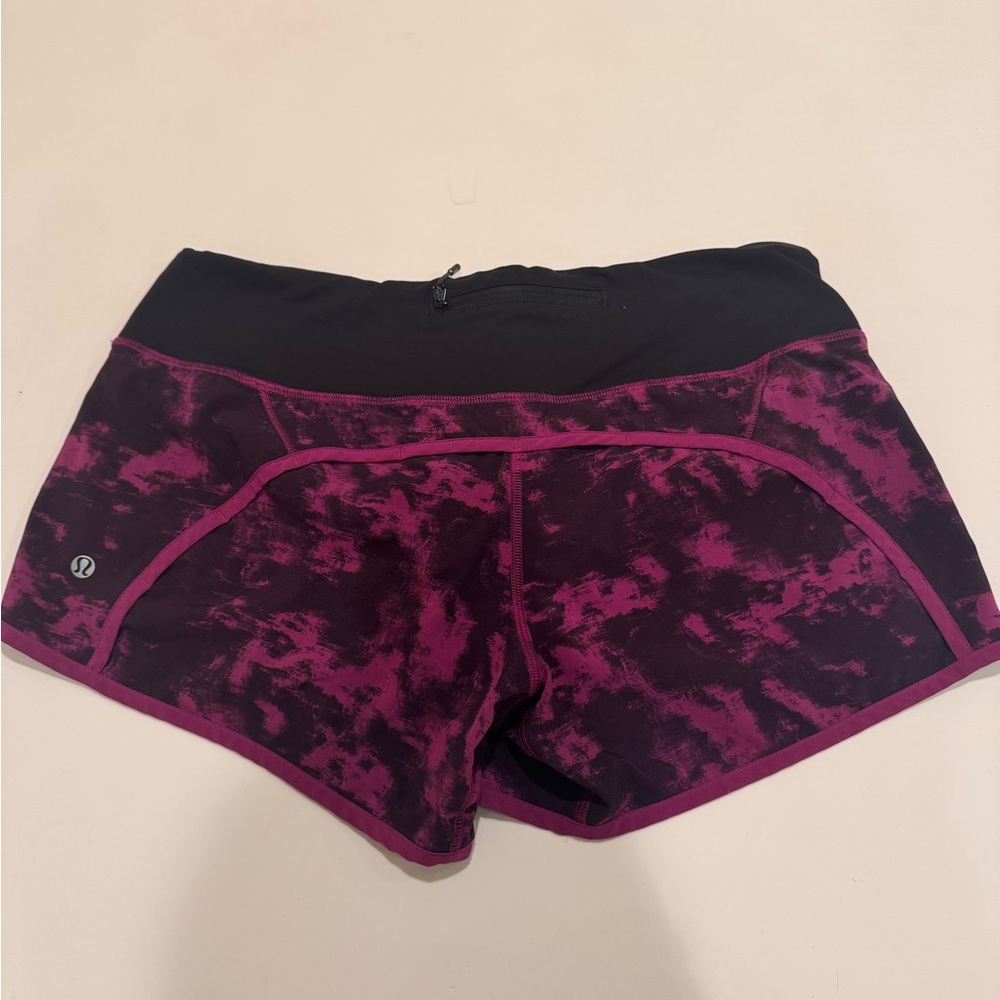 Lululemon Women's Black and Purple Athletic Shorts size 8